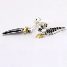 Серьги-гвоздики с прозрачным кубическим цирконием и позолотой 14 к, ювелирные изделия из стерлингового серебра 925 пробы