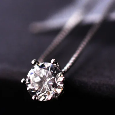 Новое поступление 925 пробы серебряные Длинные циркониевые ожерелья для женщин модные ювелирные изделия из стерлингового серебра