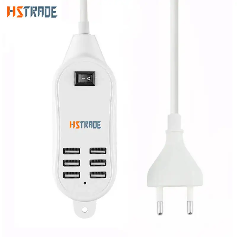 

HSTRADE 6 Ports USB Charger For iPhone iPad Samsung S8 S9 Multiple Wall Charging 5V/3A EU Plug Adapter Mobile Phone Universal