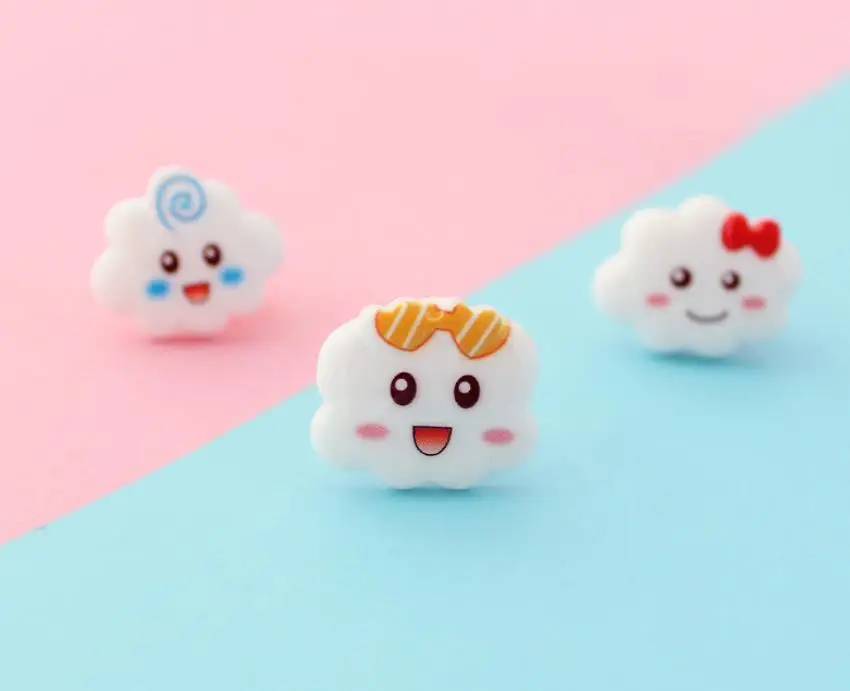 Kawaii плоские пластмассовые облака с улыбкой DIY полимерные Кабошоны для волос Лук центр, Скрапбукинг аксессуары