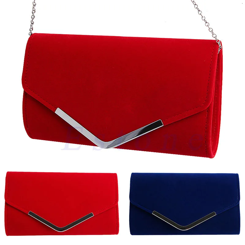 New 1Pc Lady Velvet Bridal Clutch Evening Bag Prom Wedding Women Shoulder Handbag Purse New 1Pc Lady Velvet Bridal Clutch Evening Bag Prom Wedding Women Shoulder Handbag Purse