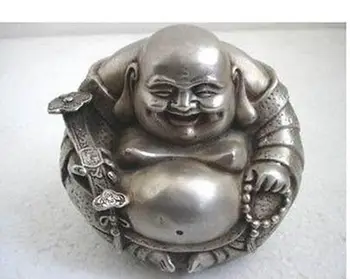 

Free delivery rare collection of Tibet silver "happy" Buddha