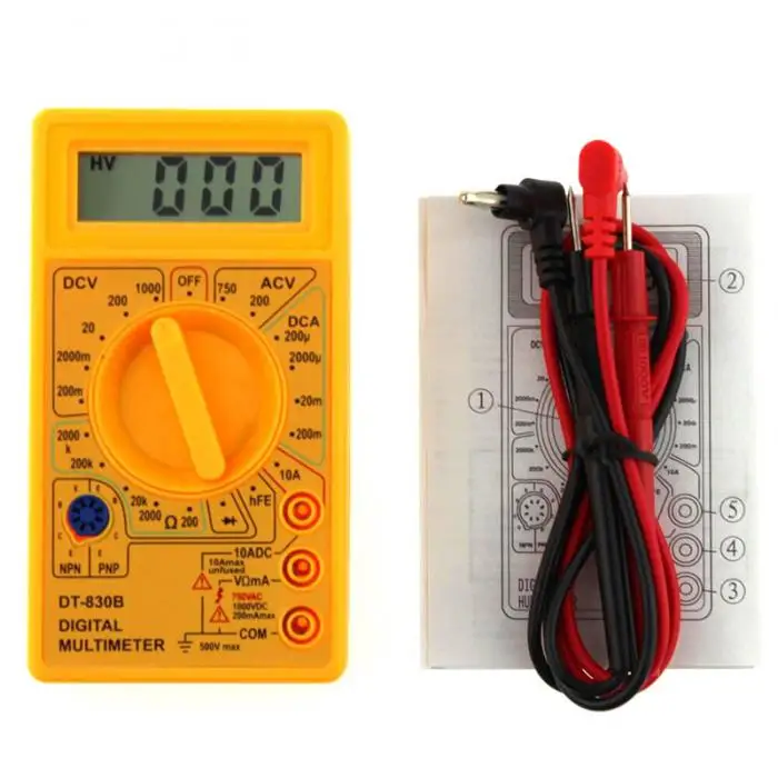 LCD Display Digital Multimeter AC/DC 750/1000V Amp Volt Ohm Meter Tester TN88