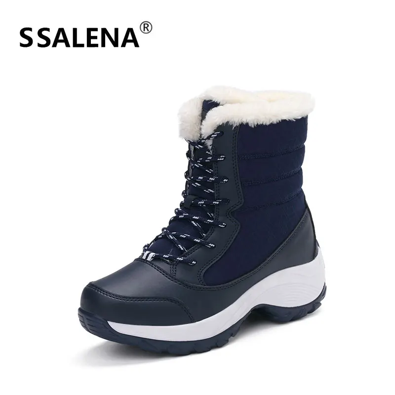 

Women Thick Bottom Winter Snow Boots Ladies Lace Up Platform Wedge Warm Boots Female Comfortable Solid Ankle Boots AA60541