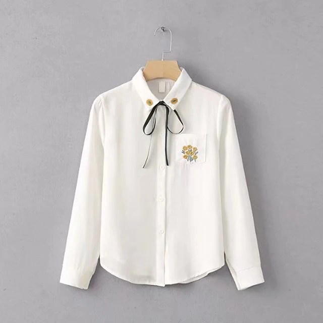 GOPLUS рубашка женская осень блузка женская рубашки женские топы женские блузки женские модные новинкис отложным воротником и длинными рукавами для девочек в школу Топы C4851 - Цвет: Белый