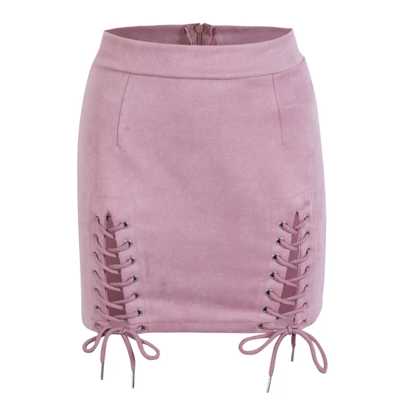 Сексуальная женская летняя облегающая замшевая мини-юбка, модная повседневная однотонная мини-юбка-карандаш с высокой талией