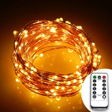 8Modes 12M 240 led 6AA Battery Powered Fairy String Light Lamp Waterproof For Christmas Holiday Wedding Party Copper Wire Lights