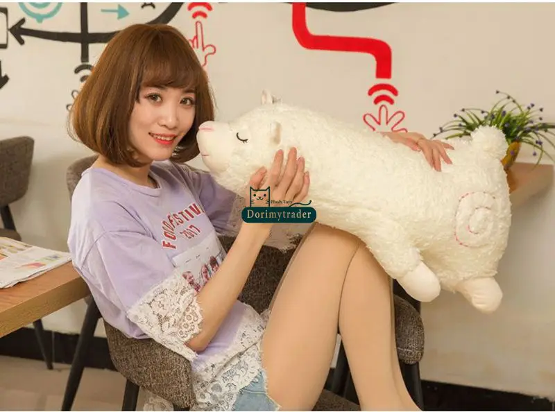Dorimytrader Hot New 70cm Giant Soft Cartoon Alpaca Plush Pillow 28'' Big Stuffed Animal Sheep Toy Sleeping Pillow Lover Gift DY61581 (21)