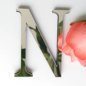 Зеркальные 3D буквы английского алфавита из акрила для креативного и современного дизайна дома - Цвет: N