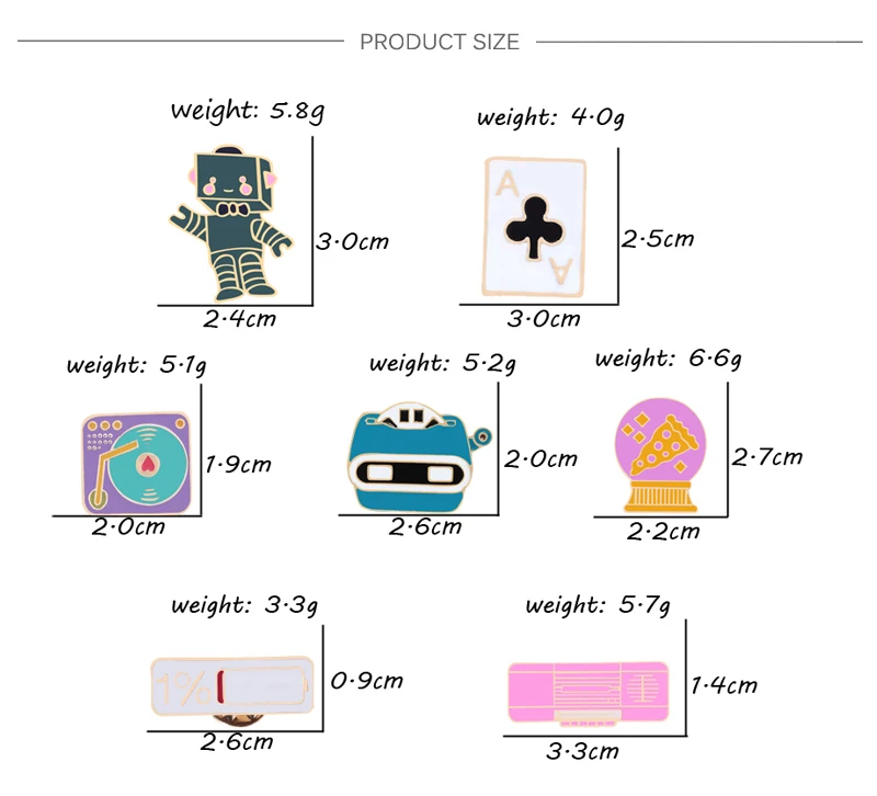 Эмалированные булавки, броши, робот, рекордер, покер, батарея, коллекция 1%, куртки, нагрудные булавки, брошь, значок, для женщин, детей, ювелирные изделия, любимый подарок