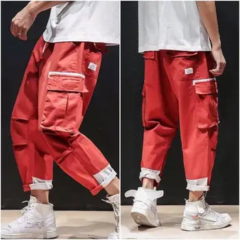 

Workers wear pants men's tide card loose HipHop sports trousers harness leisure INS original style pants male student Han versio