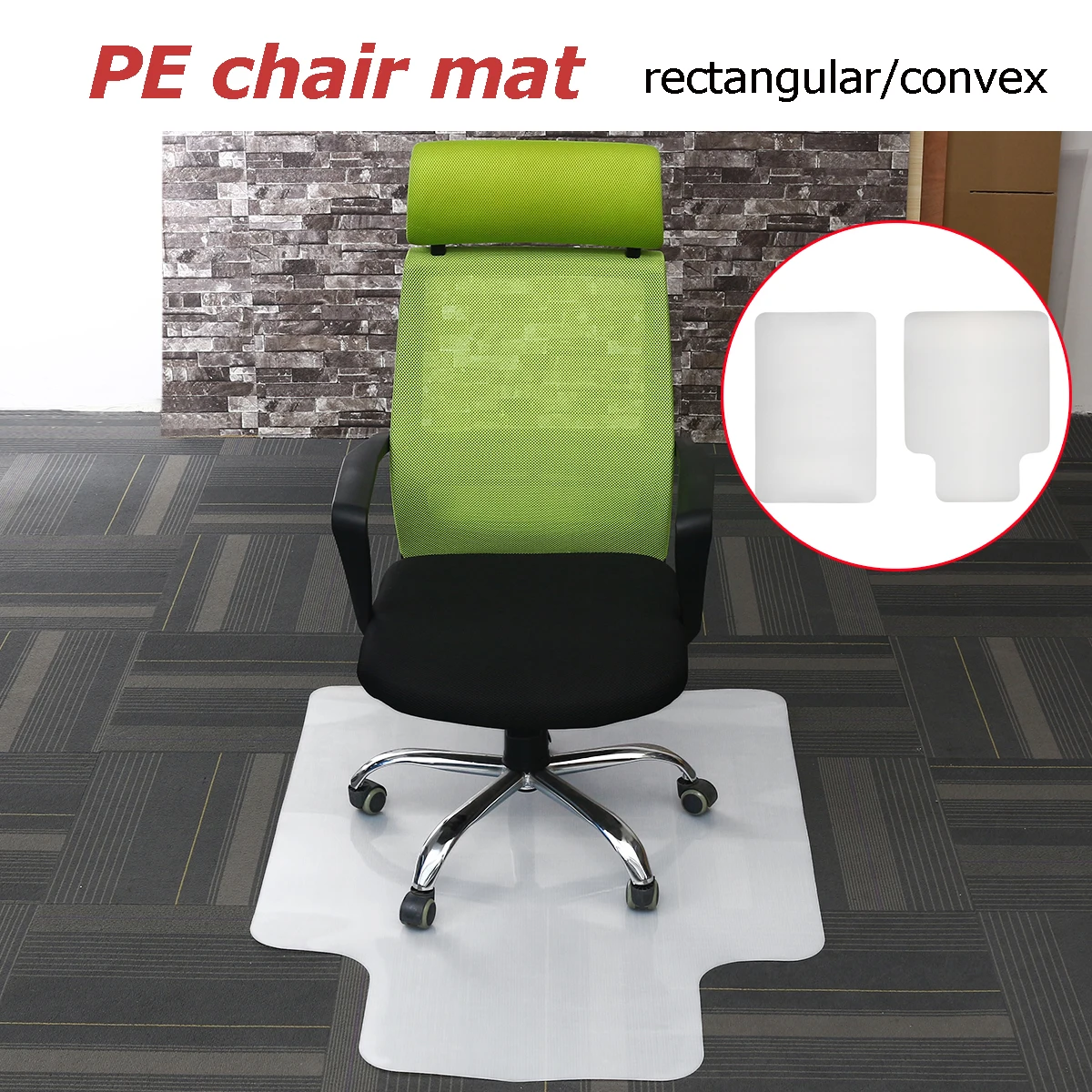 Chair PVC Floor Mat PVC Carpet Chair Floor Mat Home Office Studded Back