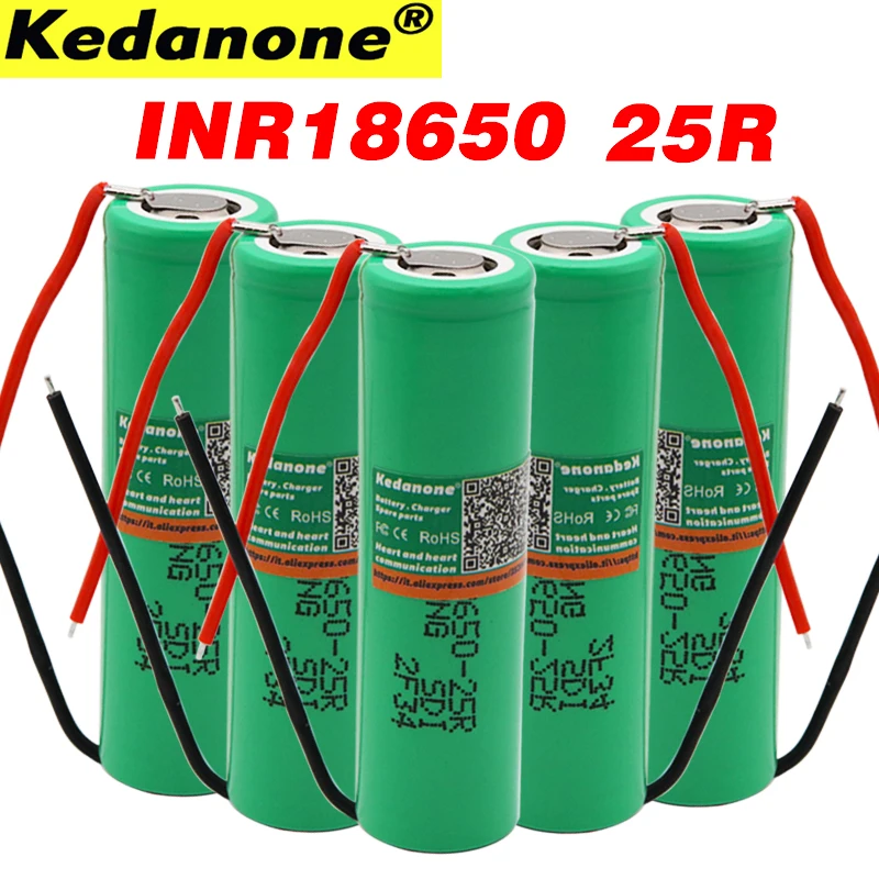 100% Новый оригинальный для samsung 18650 3 6 V 2500 mah аккумулятор INR18650 25R литиевые батареи +