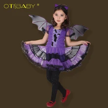 ; маскарадное платье летучей мыши для девочек на Хэллоуин; детское платье-пачка с крыльями ангела и маленькой ведьмы Моны; детский танцевальный костюм