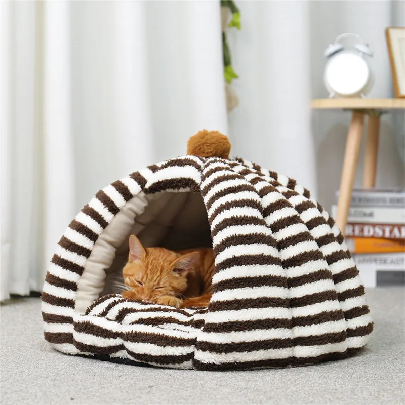 Добавить бесплатный подарок согревающая кровать для кошки плюшевая 4 цвета кошка спальный мешок Уютная пещера собачьи кровати для маленьких собак с подогревом кошачья кровать для домашнего питомца гнездо-кровать
