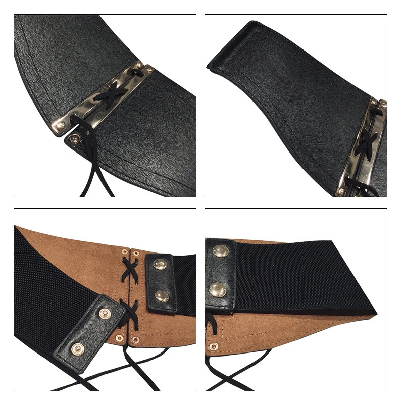 European Style Elastic Belts for Women Belts High Quality Leather Casual Dresses Belt Self-Tie Design Corset Cummerbunds