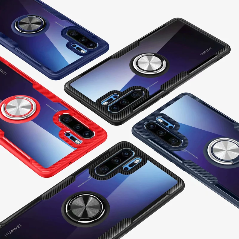 

Ring Hoder Bracket case for Huawei P30 Pro Lite Nova4 Mate20 20X Honor V20 10 Clear TPU Acrylic Cover P30 P20 pro Magnet Holder