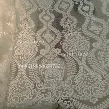 5 ярдов ht0126# хорошее качество Блестки бусины вышитая кружевная тюль ткань для распиловки/леди платье/вечерние, 5 ярдов офбелый сетки gifs