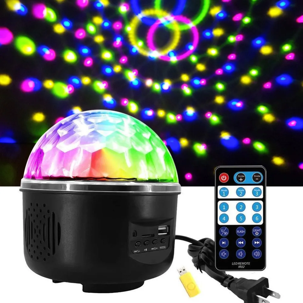 

Mini RGB Crystal Magic Ball Sound Activated Disco Ball Stage Lamp Christmas Laser Projector Dj Club Party Light Show#290023