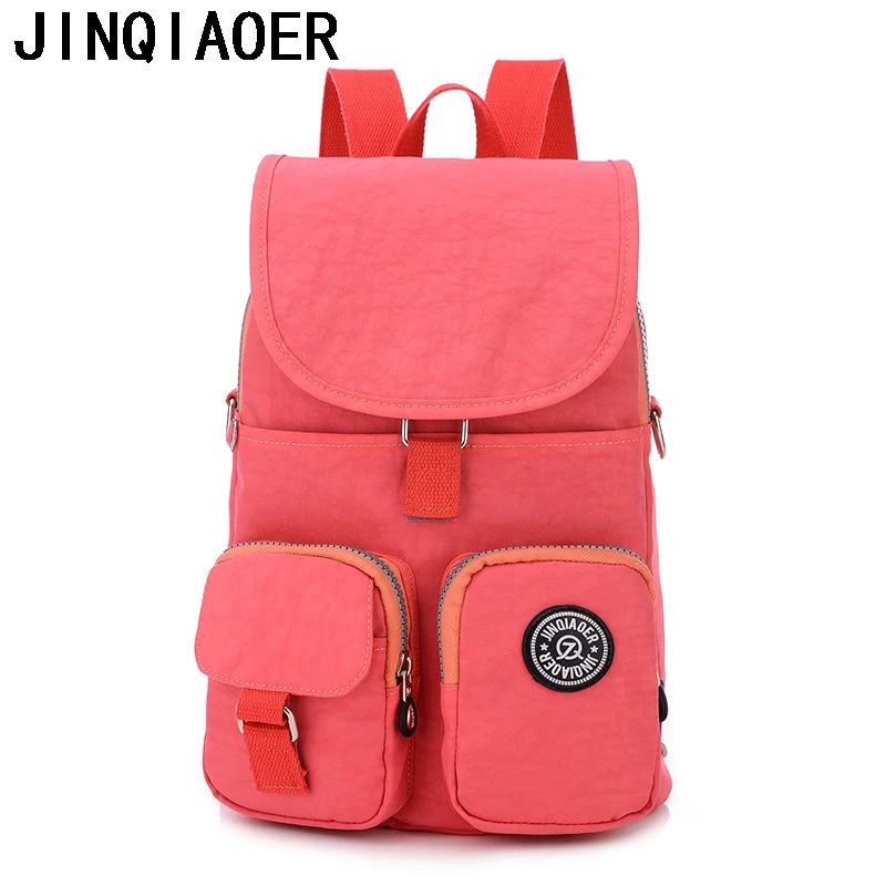 Нейлоновый рюкзак, водонепроницаемый женский рюкзак, подростковые рюкзаки для девочек, сумка через плечо для студентов, школьная сумка для ноутбука, Mochilas - Цвет: watermelon red