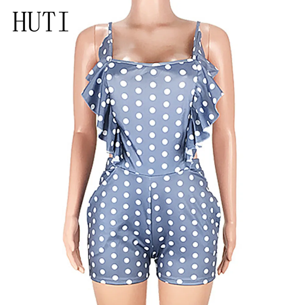 HUTI Summer High Quality Sexy Women Backless Skinny Jumpsuits Bot Sleeveless Hollow Out Bosycon Bandage Ruffles Playsuits HUTI Summer High Quality Sexy Women Backless Skinny Jumpsuits Bot Sleeveless Hollow Out Bosycon Bandage Ruffles Playsuits