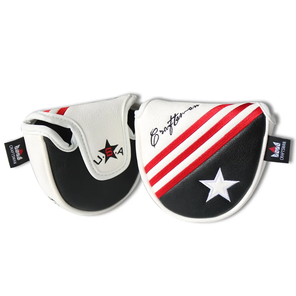 CRAFTSMAN GOLF USA Flag Red Stripes Mallet Putter Head Cover  (4)