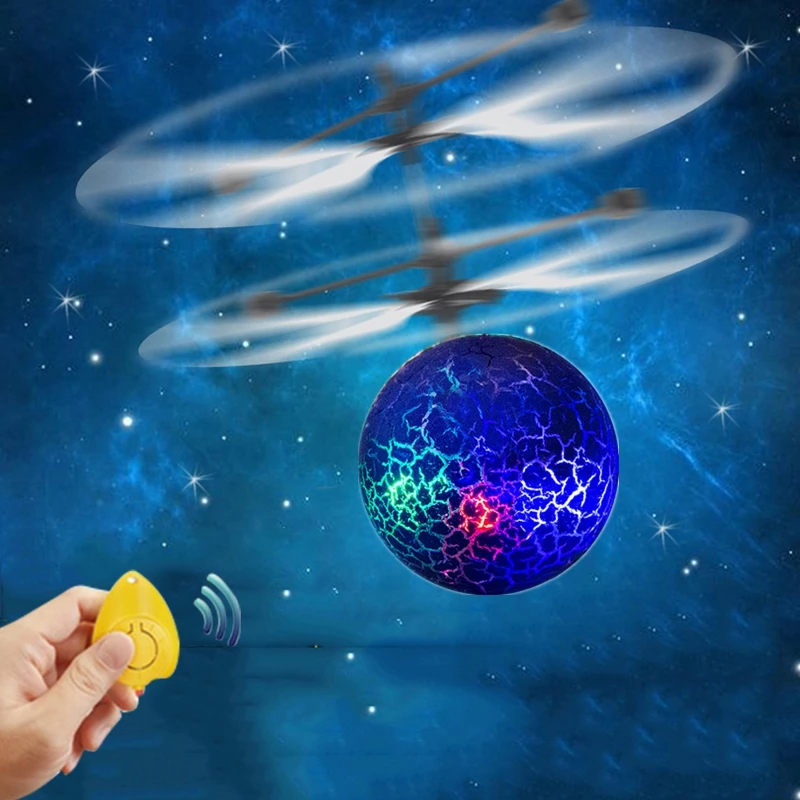 

Fantastic Infrared Induction Drone Flying Flash LED Lighting Ball Helicopter Child Kid Toy Gesture-Sensing USB Charging (Crack