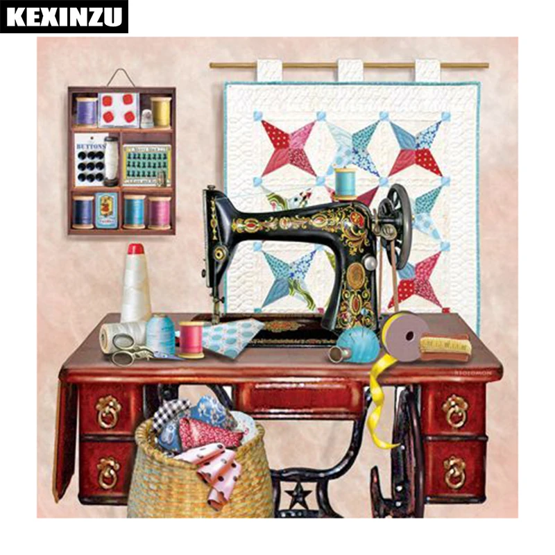 

Full Square/Round Drill Stone 5D DIY Diamond Painting "Sewing machine" 3D Embroidery Cross Stitch Mosaic Rhinestone Home Decor