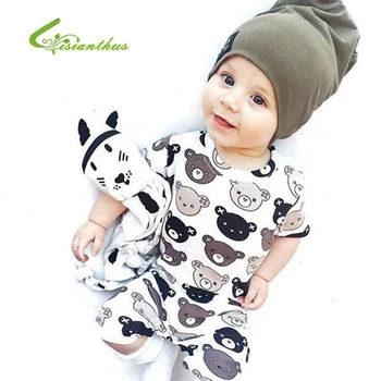 

Baby Boy Girl Romper Summer Baby Clothing Set Roupas Bebes Bear Pattern Newborn Baby Clothes Cute Baby Jumpsuits Infant Clothing