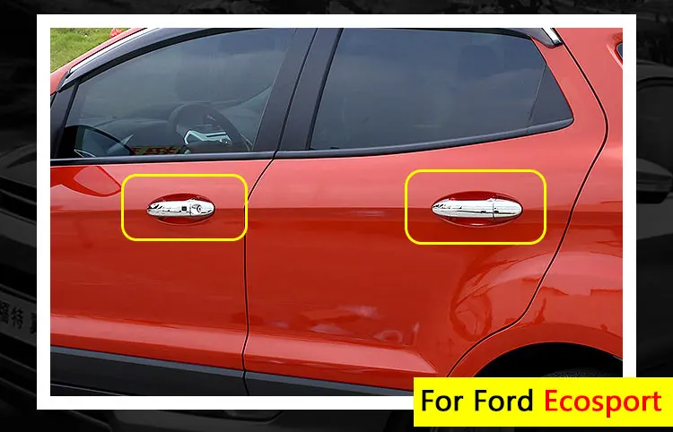 Для Ford Ecosport 2013- хромированная дверная ручка автомобильные чехлы отделка 4 дверных аксессуаров АБС пластик автомобильный Стайлинг