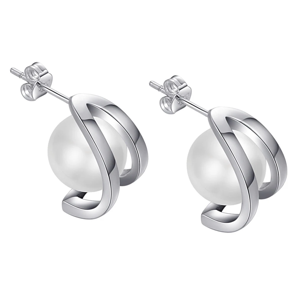 Set with bead high quality Silver Earrings for women fashion jewelry earrings /SKAUXWFV HRZTNXFN