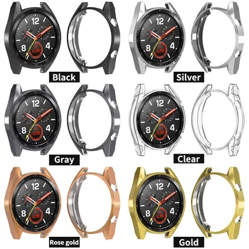 

100pc Soft Ultra-Slim TPU Protection Silicone Full Case Cover For Huawei Watch GT Replacement Case Strap Smart Watch Accessories