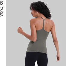 Женский компрессионный встроенный спортивный бюстгальтер для тренировок майка для занятий йогой топы сексуальный для спортзала фитнес топы спортивный жилет рубашки для прогулок