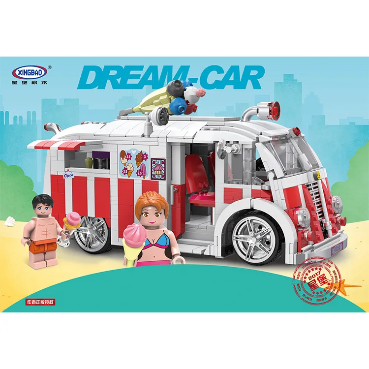 

Xingbao 08004 Genuine Technic Series The Ice Cream Car Set Building Blocks Bricks Children Educational Toys Model Birthday Gifts