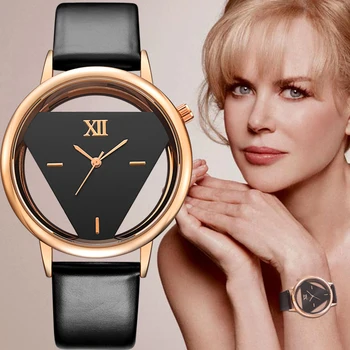 

2019 GEEKTHINK Brand Unique Design Quartz Analog Hollow Style WristWatch Woman fashion ladies Casual watch Female Girls clock