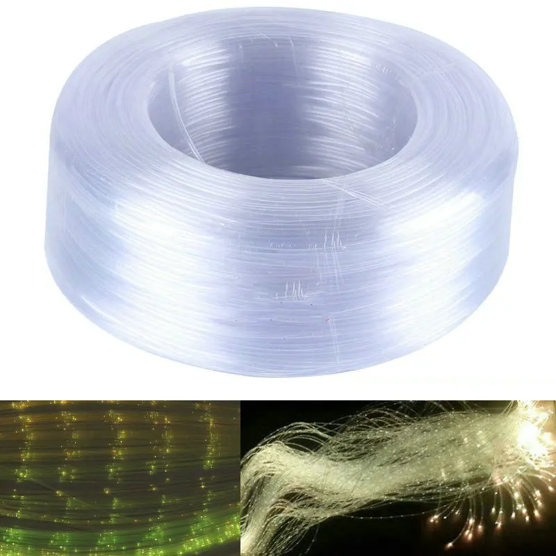 

0.75mm(D) PMMA plastic fiber optic cable 2700M/roll f/ curtain hanging Light Engine Wedding Bar Home DIY lamp decor-flash point