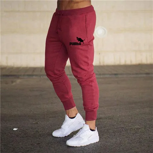 Летние новые модные тонкие брюки мужские повседневные штаны Pumba штаны для бега бодибилдинга спортивные штаны для фитнеса - Цвет: 115red
