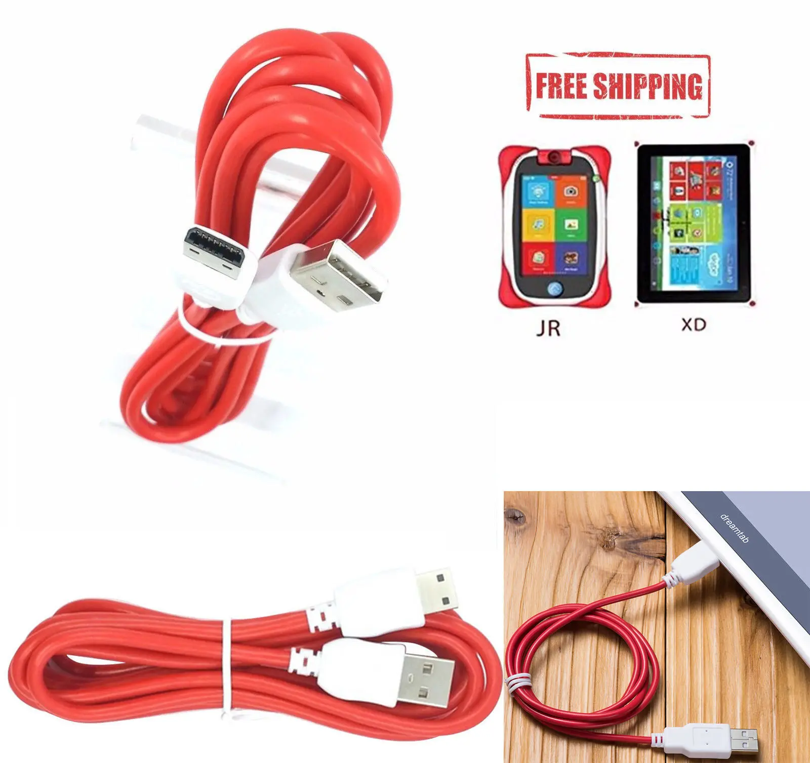 

2019 Data Sync Charger Cables Data Transfer Cable Cord for Fuhu Nabi DreamTab Jr Nabi XD 2S Elev8 Tablet