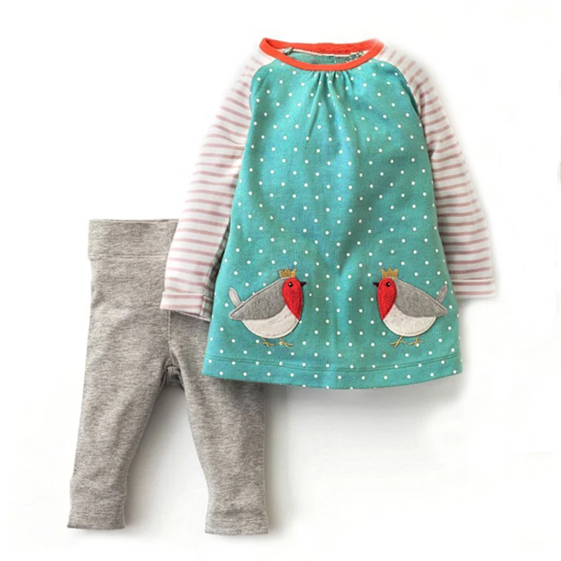 

Baby Girls Clothes Children Clothing Sets with Animal Applique 2018 Autumn Winter Kids Back to School Outfits Girls Tracksuits