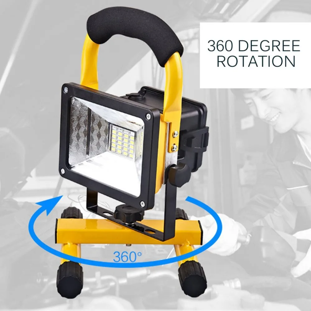 

Rechargeable Spotlight 30W Flood Light Portable Work Lamp Movable Outdoor Camping Light Waterproof Lamp