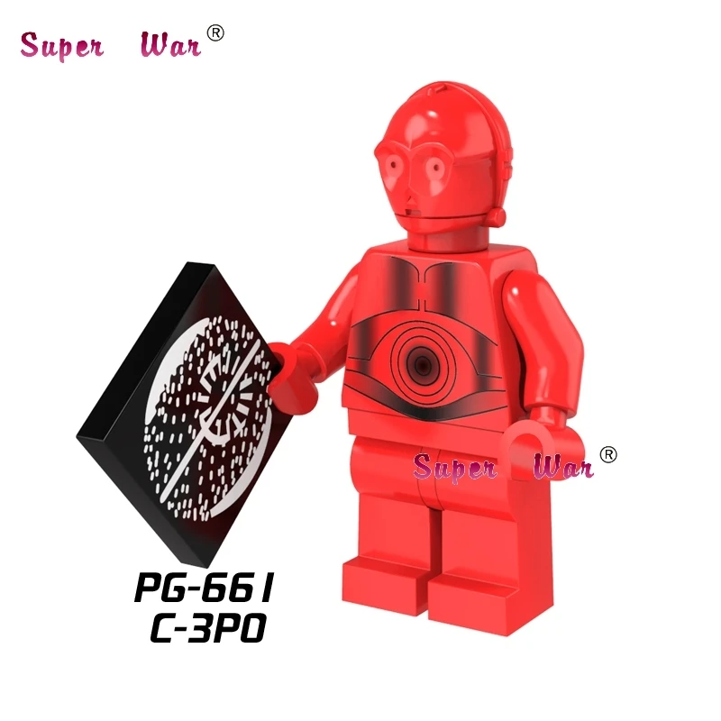 

Single Sale superhero marvel R-3PO Droid Red C3PO building blocks action sets model bricks toys for children