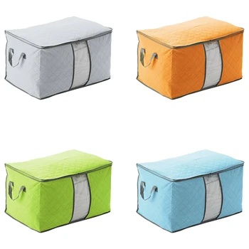 

1 pc Family Save Space Organizador Foldable Clothes Divider Storage Box Non-Woven Bag Holder Organizer