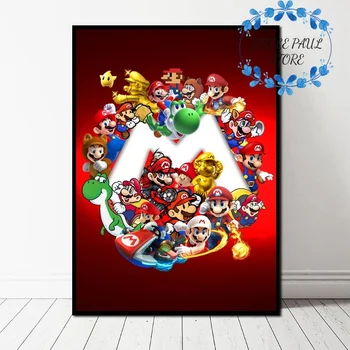 

Anime Game Super Mario Art Canvas Poster Wall Picture for Living Room No Frame
