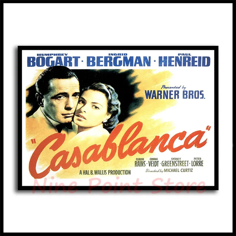 Голливудская классика любовь фильм Casablanca бумага с покрытием плакат наклейки на стену украшение дома современный стиль бескаркасные