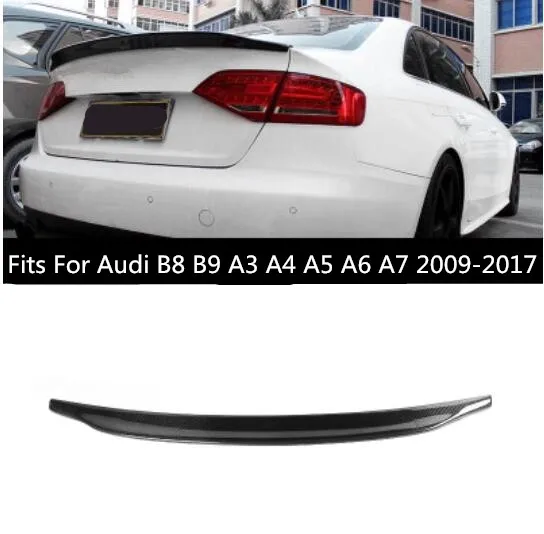 

JIOYNG AUDI Universality Three-box Carbon Fiber Car Rear Wing Trunk Lip Spoiler Fits For Audi B8 B9 A3 A4 A5 A6 A7 2009-2017 M4
