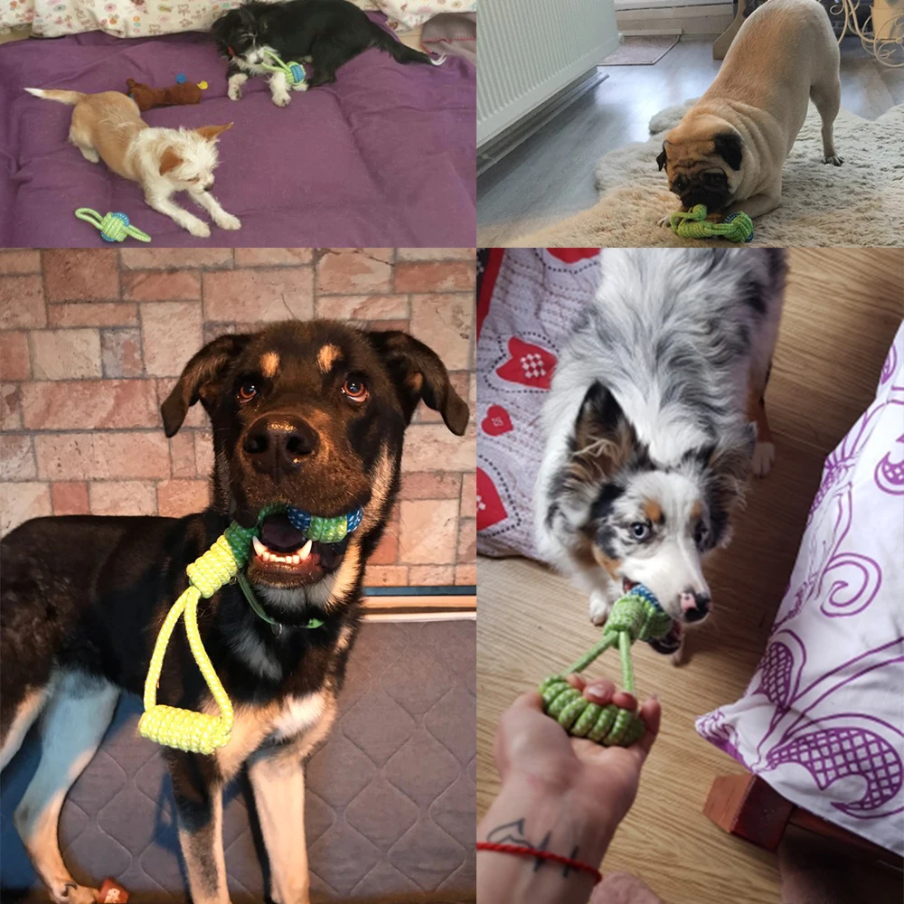 Dog Toys Rope Ball Toy for Small Medium Dogs Outdoor Training Teeth Cleaning Tug Interactive Knot Rope TY0078
