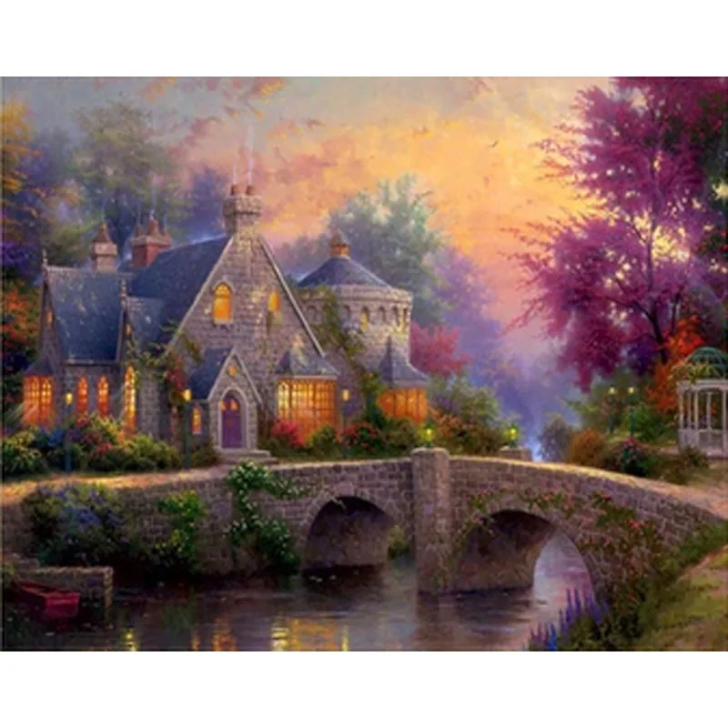 

5d diamond painting castle Crafts diy needlework Kits 40x30cm mosaic Diamond embroidery rhinestones painting gift rolled package