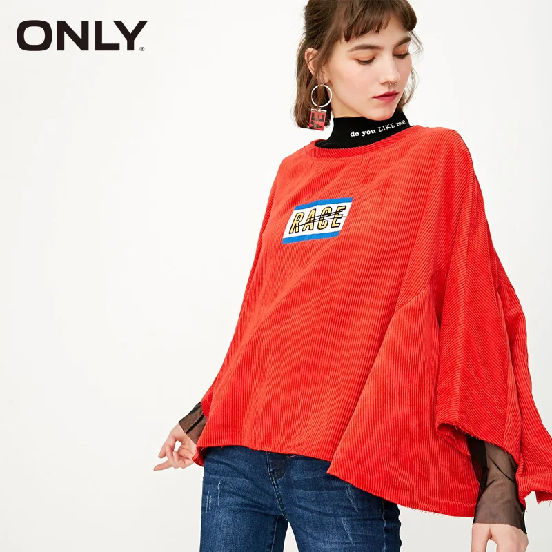

ONLY 2019 Spring Summer New Women's Loose Fit Multi-color 3/4 Sleeves Corduroy Cloak |118151506