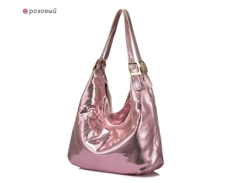 REALER женская сумка из натуральной кожи; женская сумка-хобо; большие змеиные принты; Большая вместительная сумка-тоут; модная Серебристая сумка