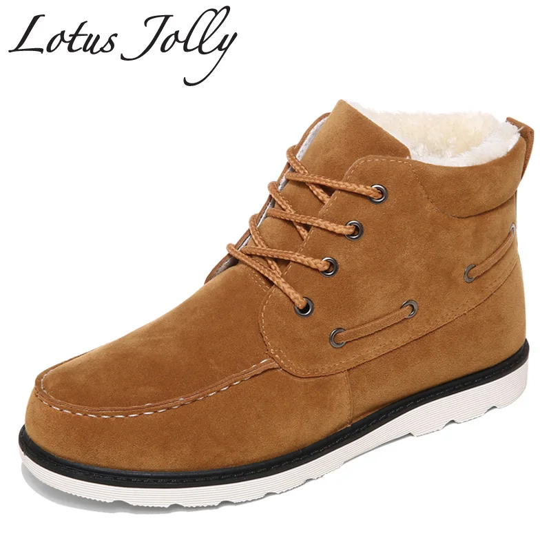 Men Boots Winter With Fur & Canvas Inside Warm Snow Boots Men Outdoor